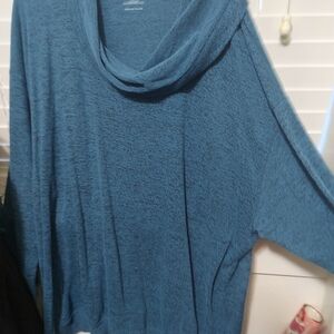 Torrid Blue Cowl Neck Sweater